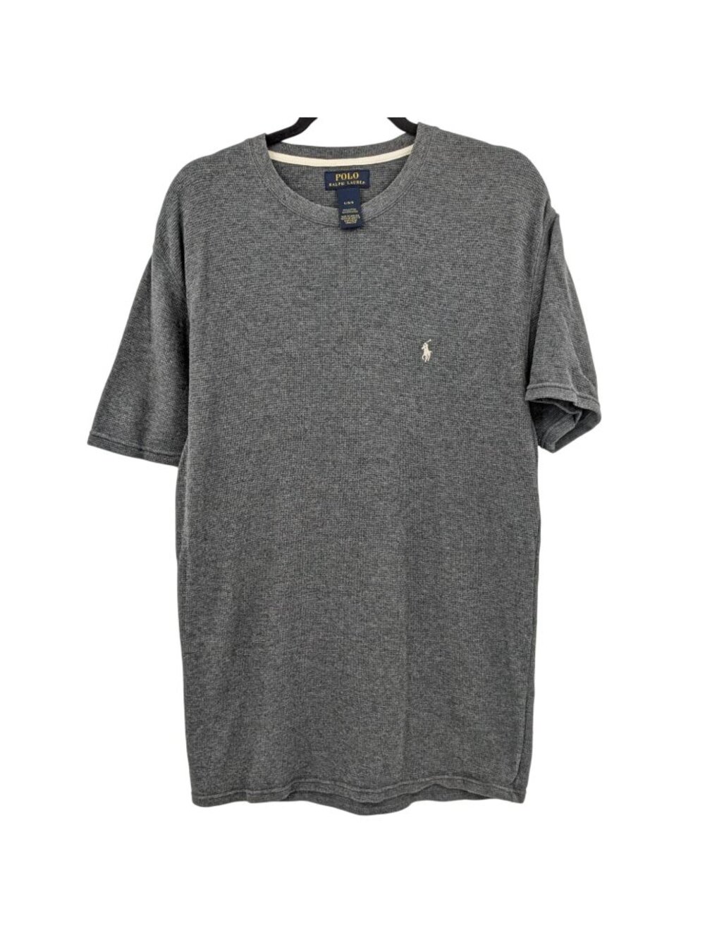 Polo Ralph Lauren Waffle Knit T Shirt Minimalist Pony Logo  Quiet Luxury Large